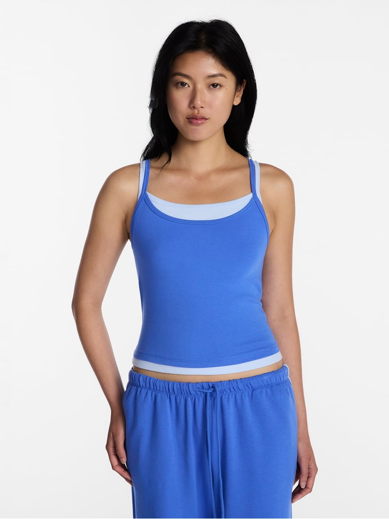 No Boundaries Sleepwear Double Cami, Women's and Women's Plus XXS
