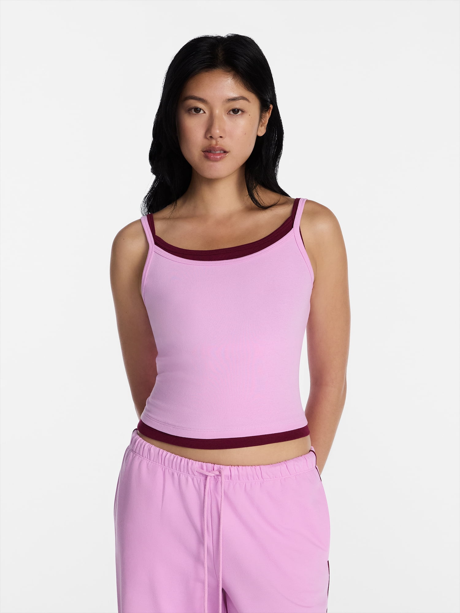 No Boundaries Sleepwear Double Cami, Women's and Women's Plus XXS