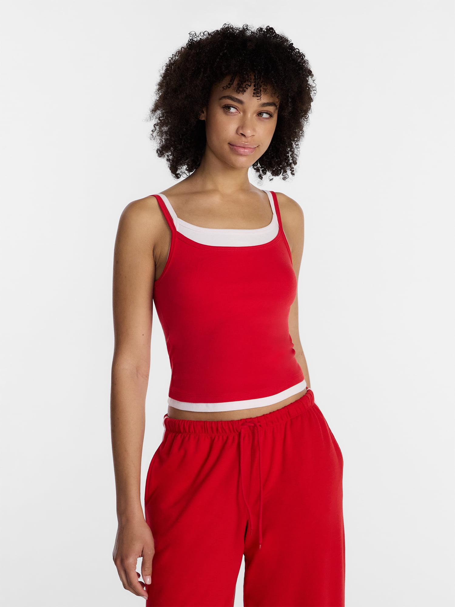 No Boundaries Sleepwear Double Cami, Women’s and Women’s Plus XXS-3X
