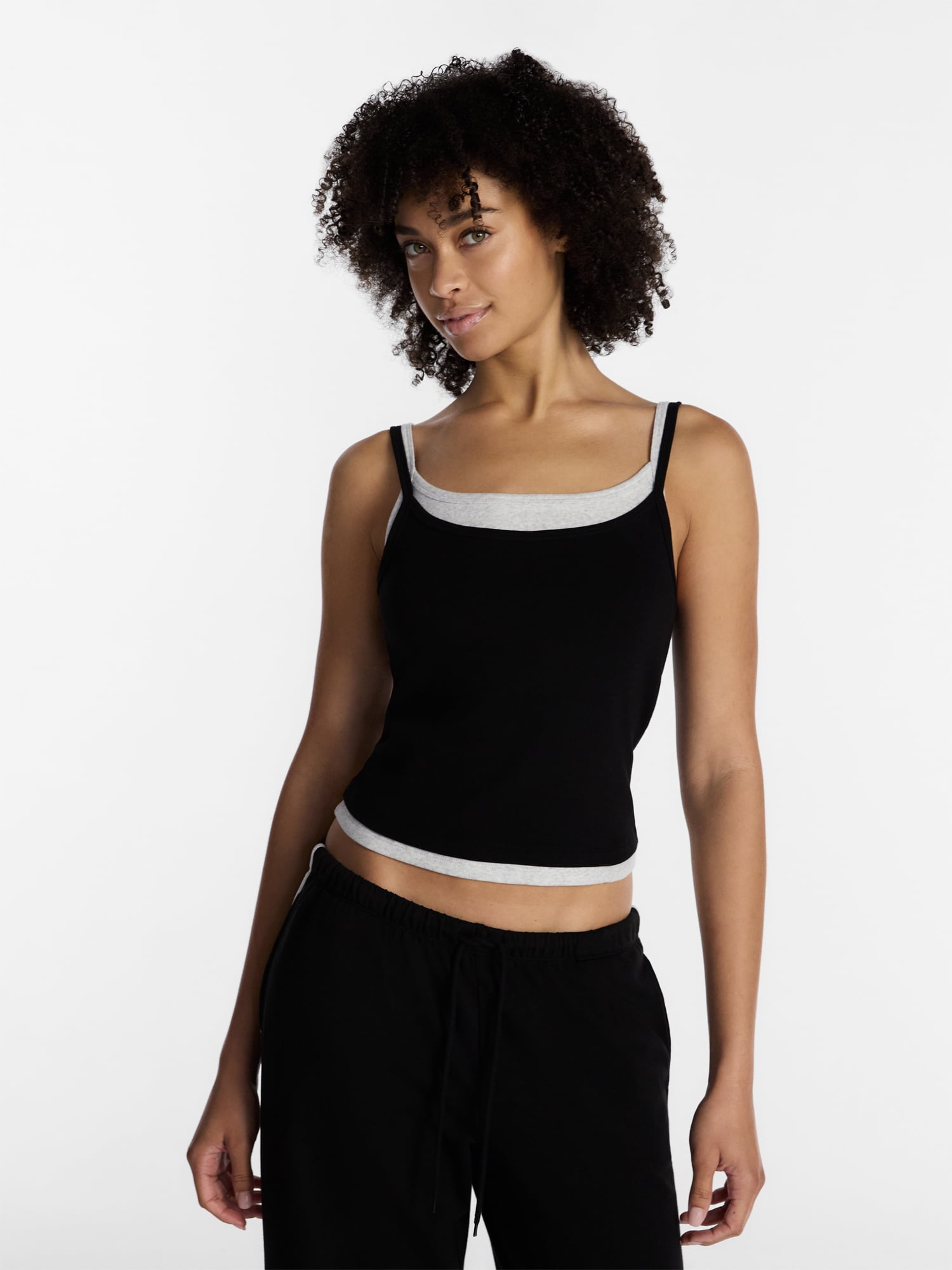 No Boundaries Sleepwear Double Cami, Women's and Women's Plus XXS