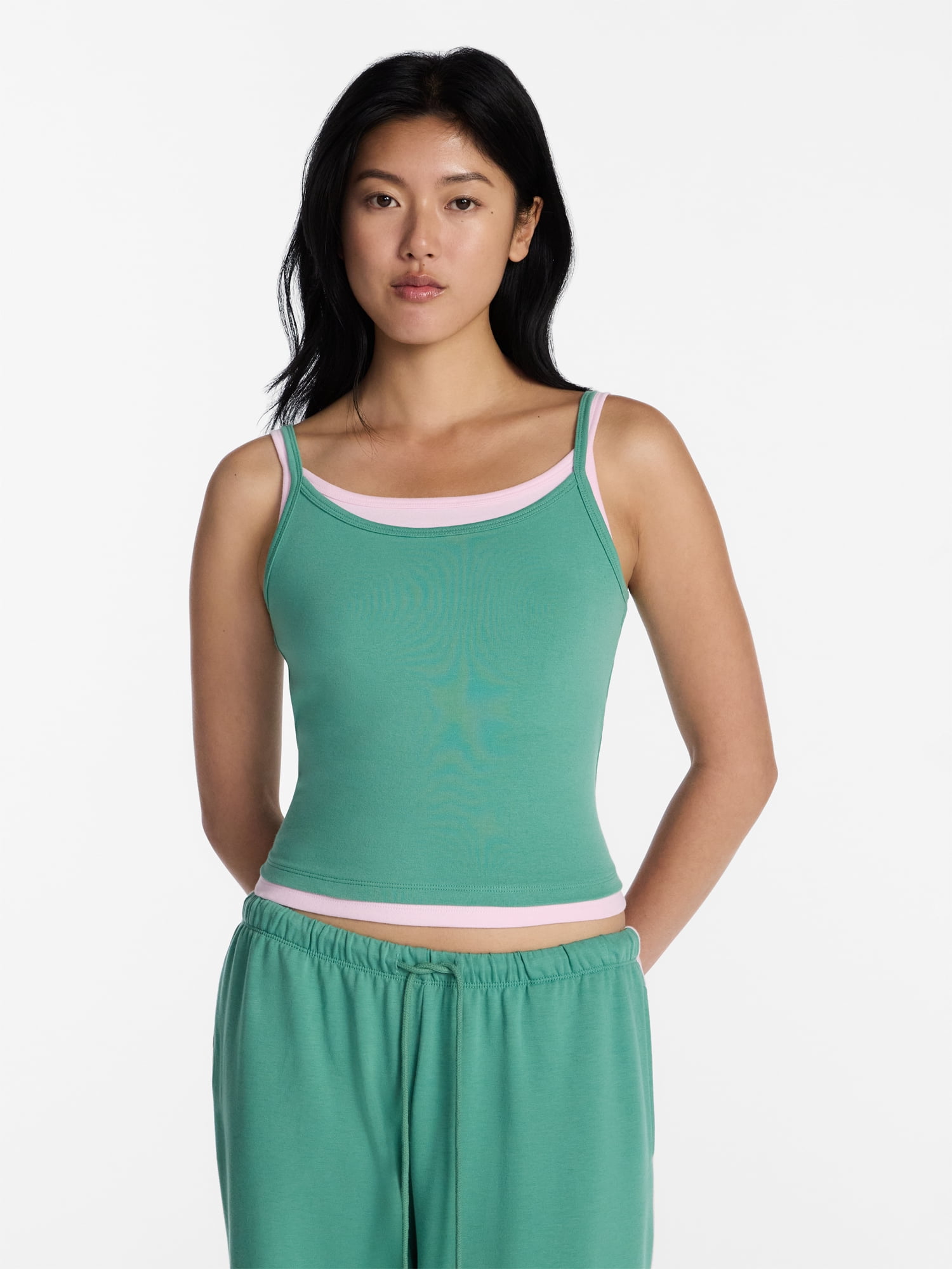 No Boundaries Sleepwear Double Cami, Women's and Women's Plus XXS