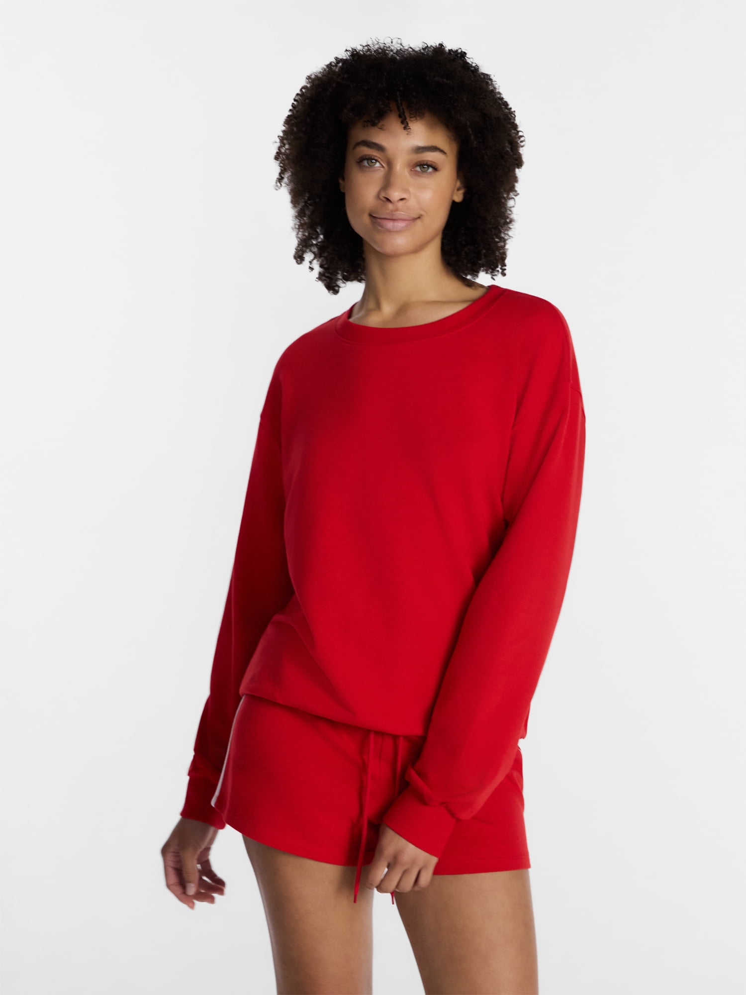 No Boundaries Sleepwear Top with Long Sleeves, Women’s XXS-3X