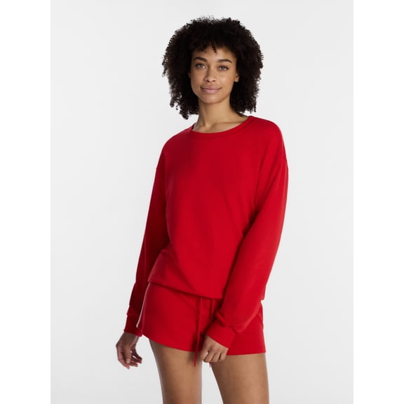 No Boundaries Sleepwear Top with Long Sleeves, Women’s XXS-3X
