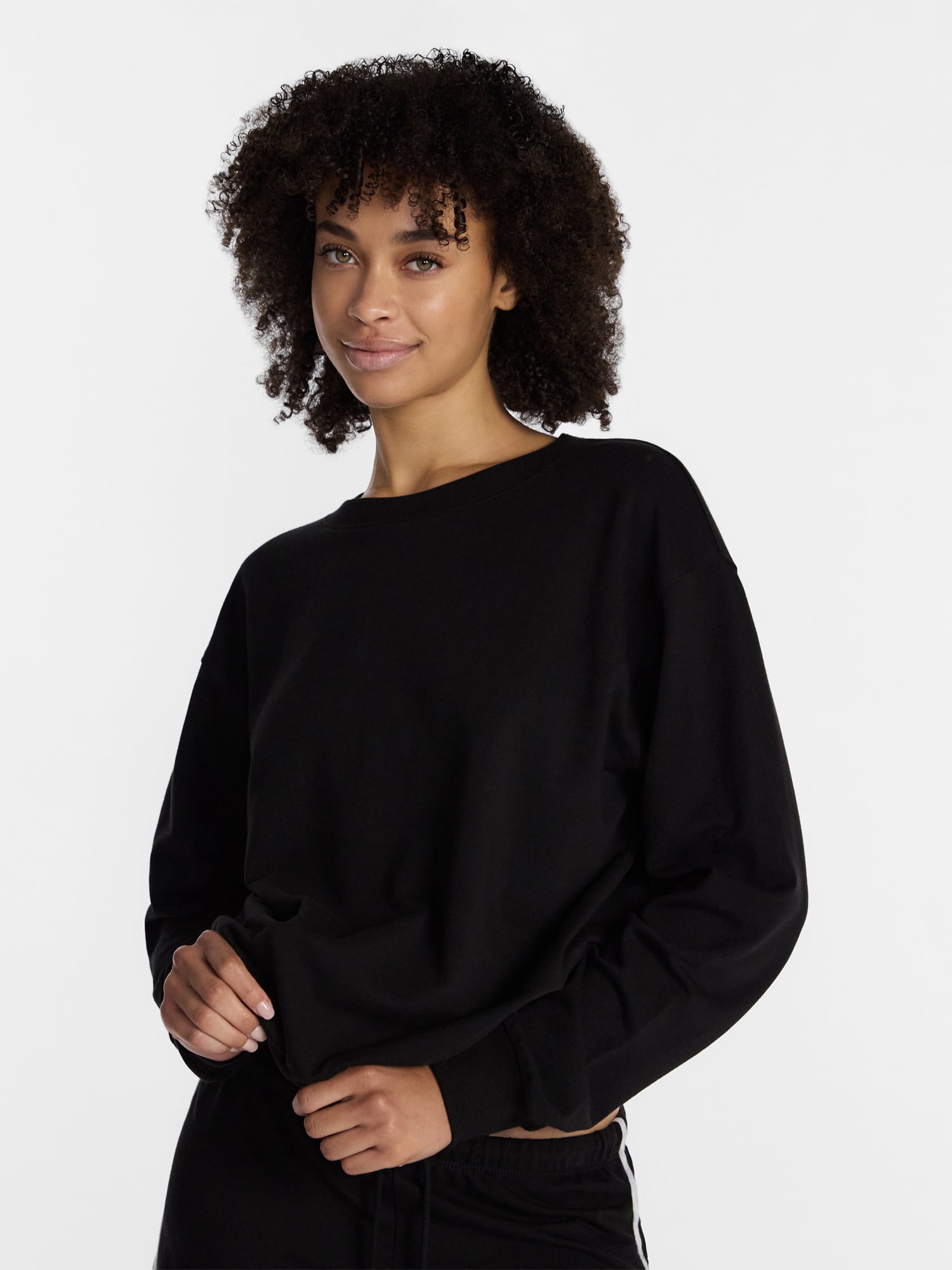 No Boundaries Sleepwear Top with Long Sleeves, Women’s XXS-3X