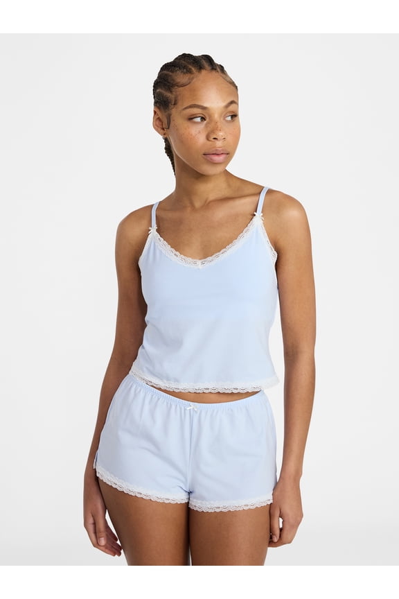 Lace Cami and Shorts Sleep Set, 2-Piece, Women's XXS-3X