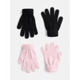 thumbnail image 1 of No Boundaries Women's Ribbed Knit Solid Gloves, 2 Pack, 1 of 4