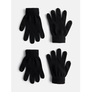 Women's Ribbed Knit Solid Gloves, 2 Pack