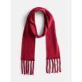 thumbnail image 1 of No Boundaries Women's Solid Scarf with Fringe, Red Candy, 1 of 4