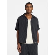 Check Gauze Shirt with Short Sleeves, Men's XS-5XL
