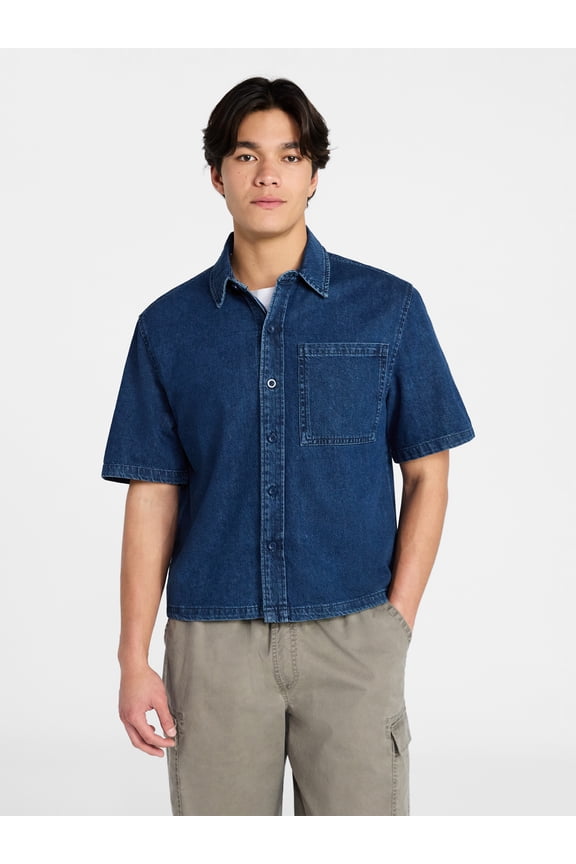 Boxy Shirt with Short Sleeves, Men's XS-5XL
