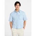 thumbnail image 1 of No Boundaries Denim Boxy Fit Shirt with Short Sleeves, Men's XS-4XLT, 1 of 6