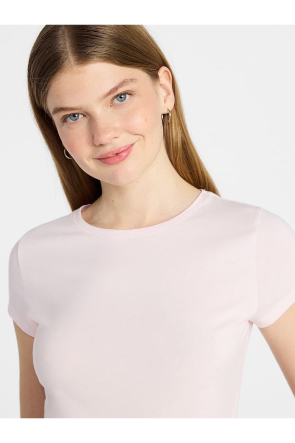 Crew Neck Tee with Short Sleeves, 1 or 3-Pack, Women’s Sizes XXS-XXL