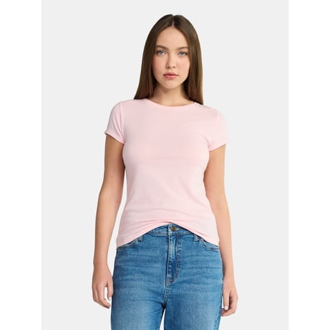 Crew Neck Tee with Short Sleeves, 1 or 3-Pack, Women’s Sizes XXS-XXL