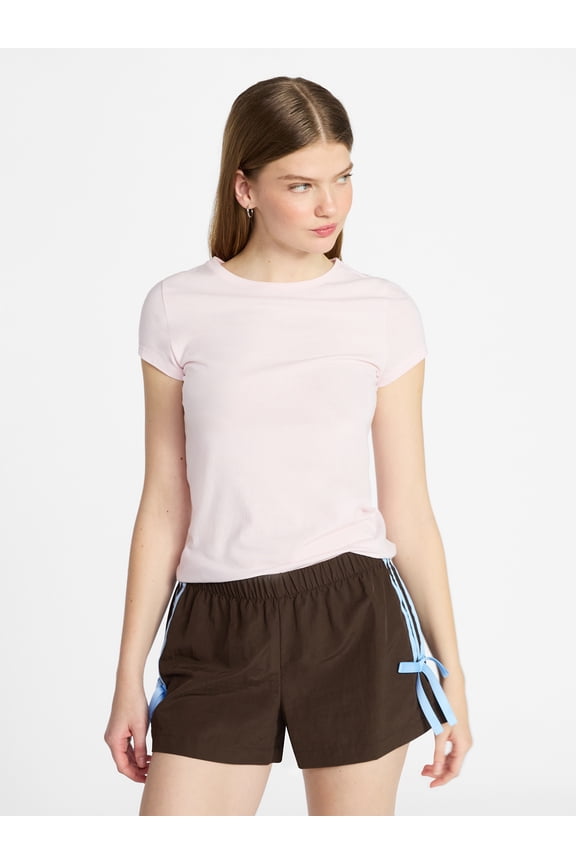 Crew Neck Tee with Short Sleeves, 1 or 3-Pack, Women’s