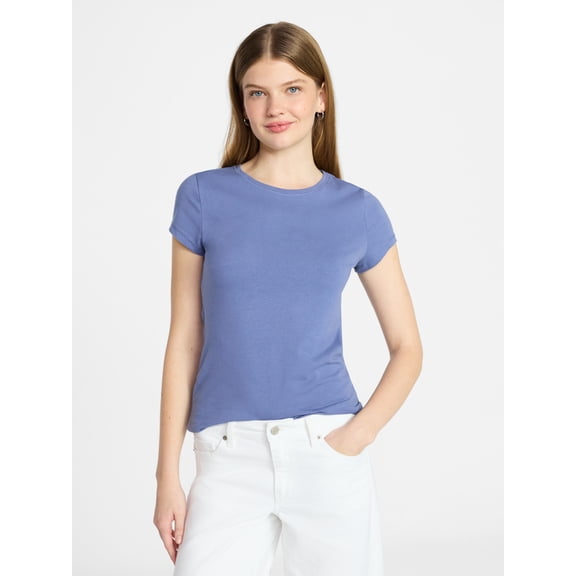 No Boundaries Scoop Neck Tee with Short Sleeves, 1 or 3-Pack, Women’s