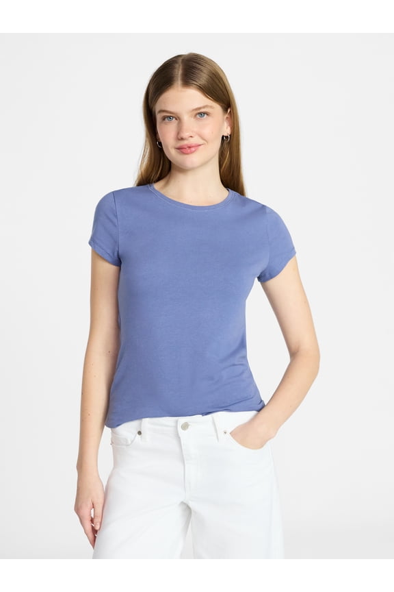 Crew Neck Tee with Short Sleeves, 1 or 3-Pack, Women’s