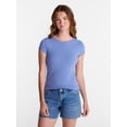 thumbnail image 1 of No Boundaries Crew Neck Tee with Short Sleeves, 1 or 3-Pack, Women’s, 1 of 5