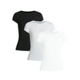 thumbnail image 1 of No Boundaries Crew Neck Tee with Short Sleeves, 1 or 3-Pack, Women’s Sizes XXS-XXL, 1 of 8