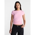 thumbnail image 1 of No Boundaries Crew Neck Tee with Short Sleeves, 1 or 3-Pack, Women’s, 1 of 5