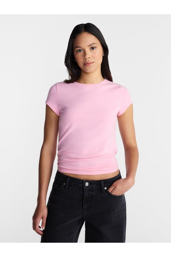 Crew Neck Tee with Short Sleeves, 1 or 3-Pack, Women’s