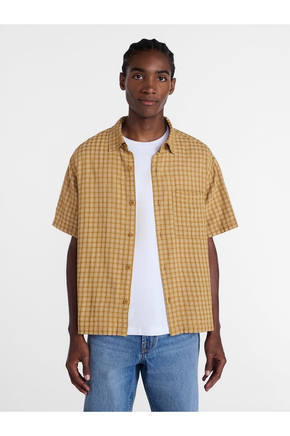 Plaid Shirt with Short Sleeves, Men's XS-5XB