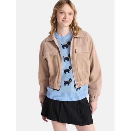Netflix Stranger Things Corduroy Cotton Jacket from No Boundaries, Women’s and Women’s Plus