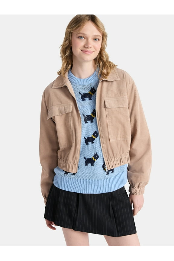 Netflix Stranger Things Corduroy Cotton Jacket from No Boundaries, Women’s and Women’s Plus