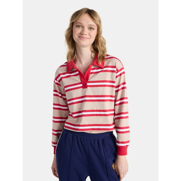 Netflix Stranger Things Cotton Rugby Polo from No Boundaries, Women’s and Women’s Plus