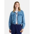 thumbnail image 1 of Netflix Stranger Things Cotton Denim Jacket from No Boundaries, Women’s and Women’s Plus, 1 of 6