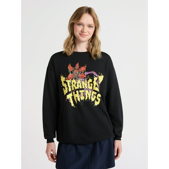 Netflix Stranger Things Oversized Fleece Sweatshirt from No Boundaries, Women’s Plus