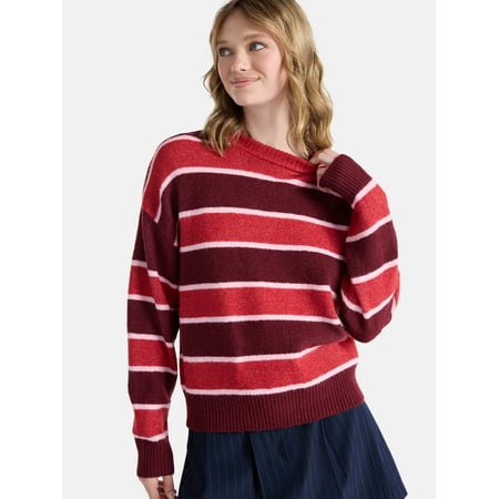 Netflix Stranger Things Striped Sweater from No Boundaries, Women’s and Women’s Plus