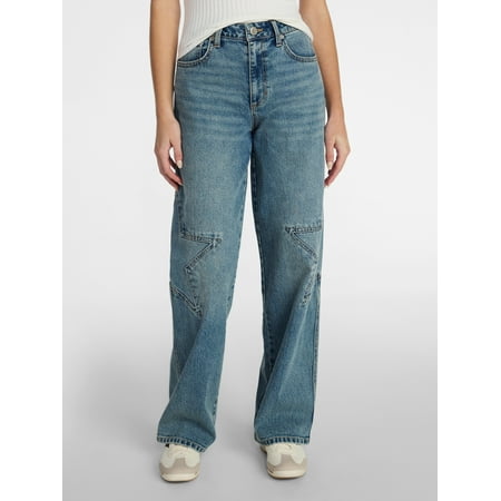No Boundaries Mid-Rise Star Jeans, 31" Inseam, Women's