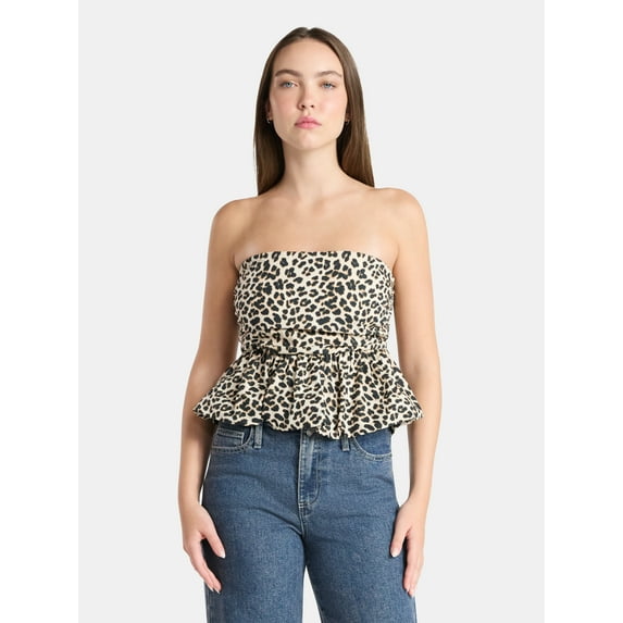 No Boundaries Cotton Strapless Bubble Top, Women's