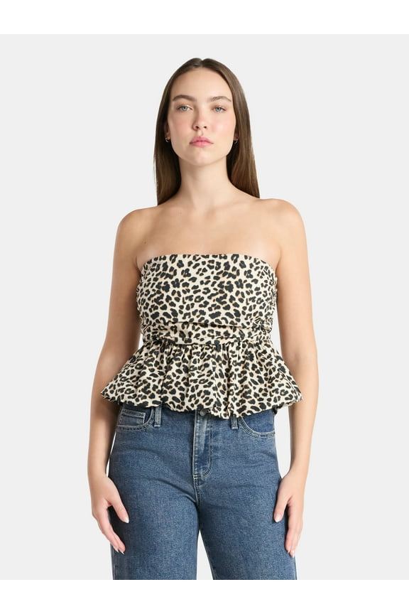 Cotton Strapless Bubble Top, Women's