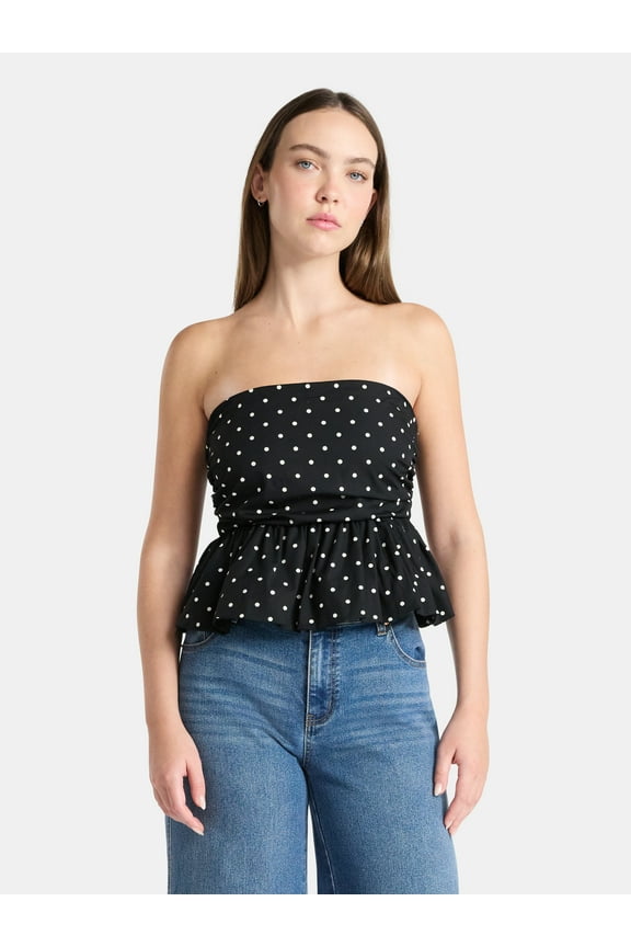 Cotton Strapless Bubble Top, Women's
