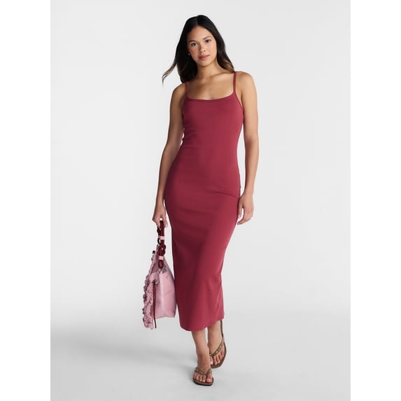 No Boundaries Ribbed Strappy Maxi Dress, Women's and Women's Plus XXS-4X