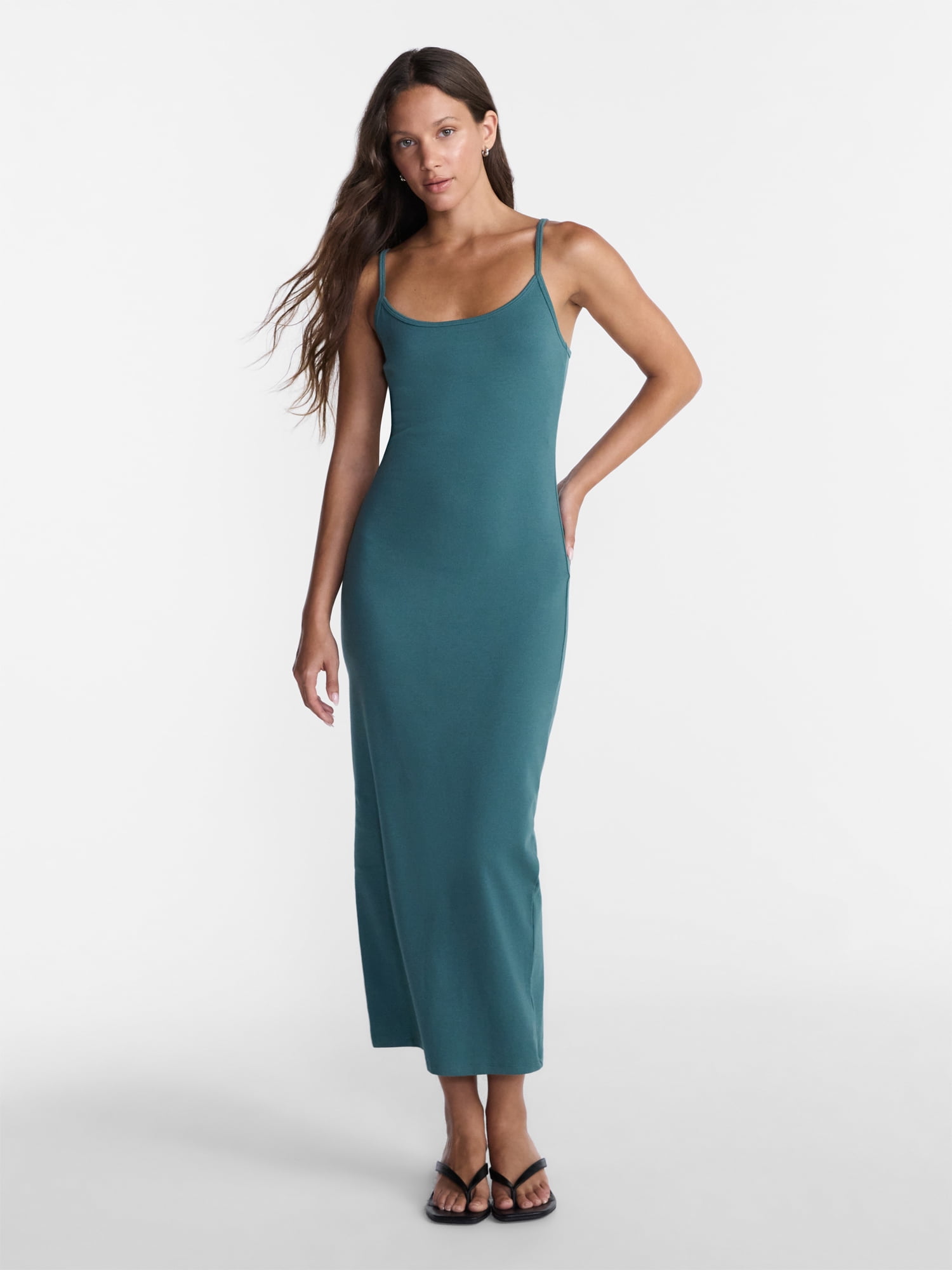 No Boundaries Ribbed Strappy Maxi Dress, Women's and Women's Plus XXS-4X
