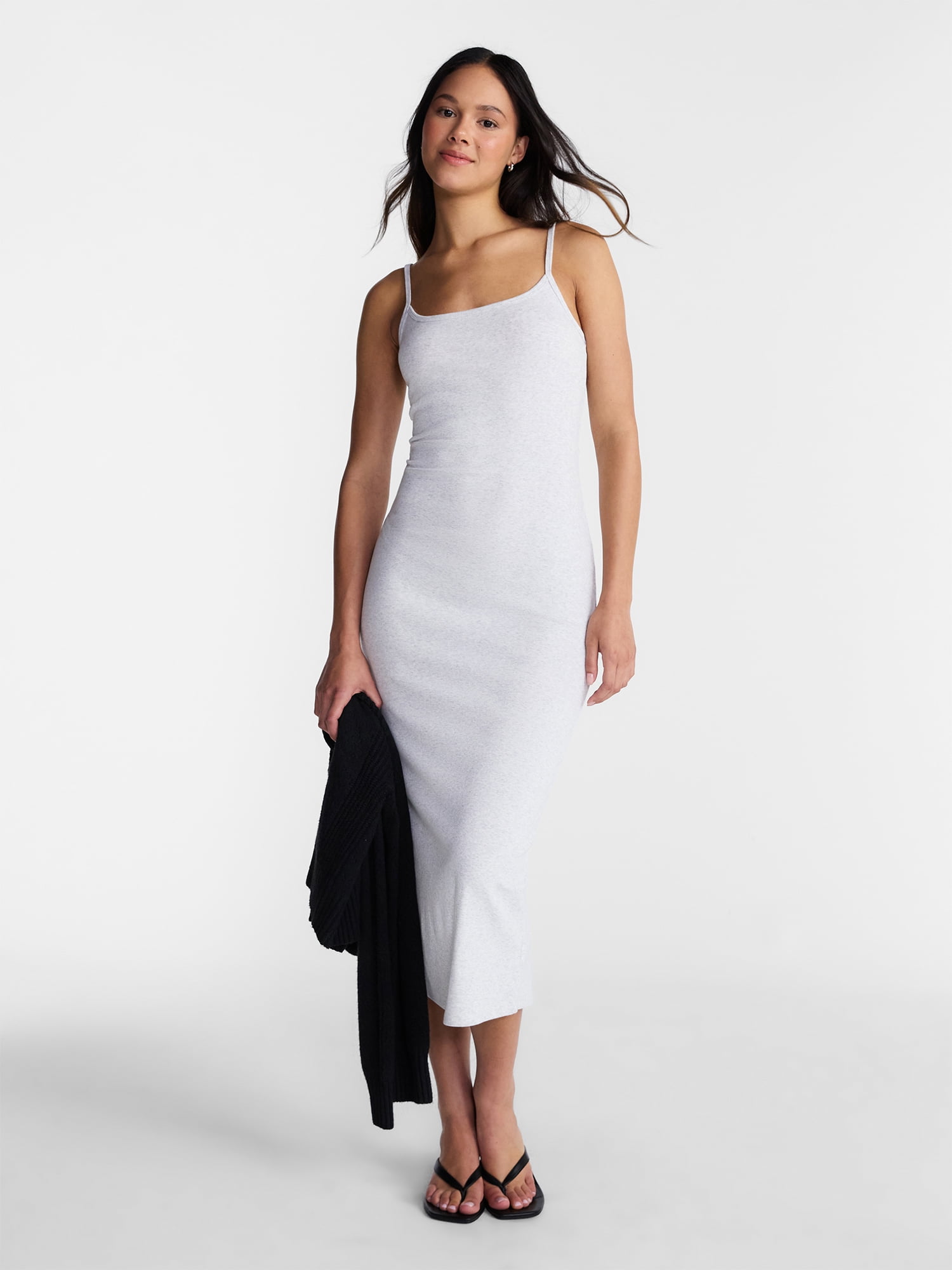 No Boundaries Ribbed Strappy Maxi Dress, Women's and Women's Plus XXS-4X