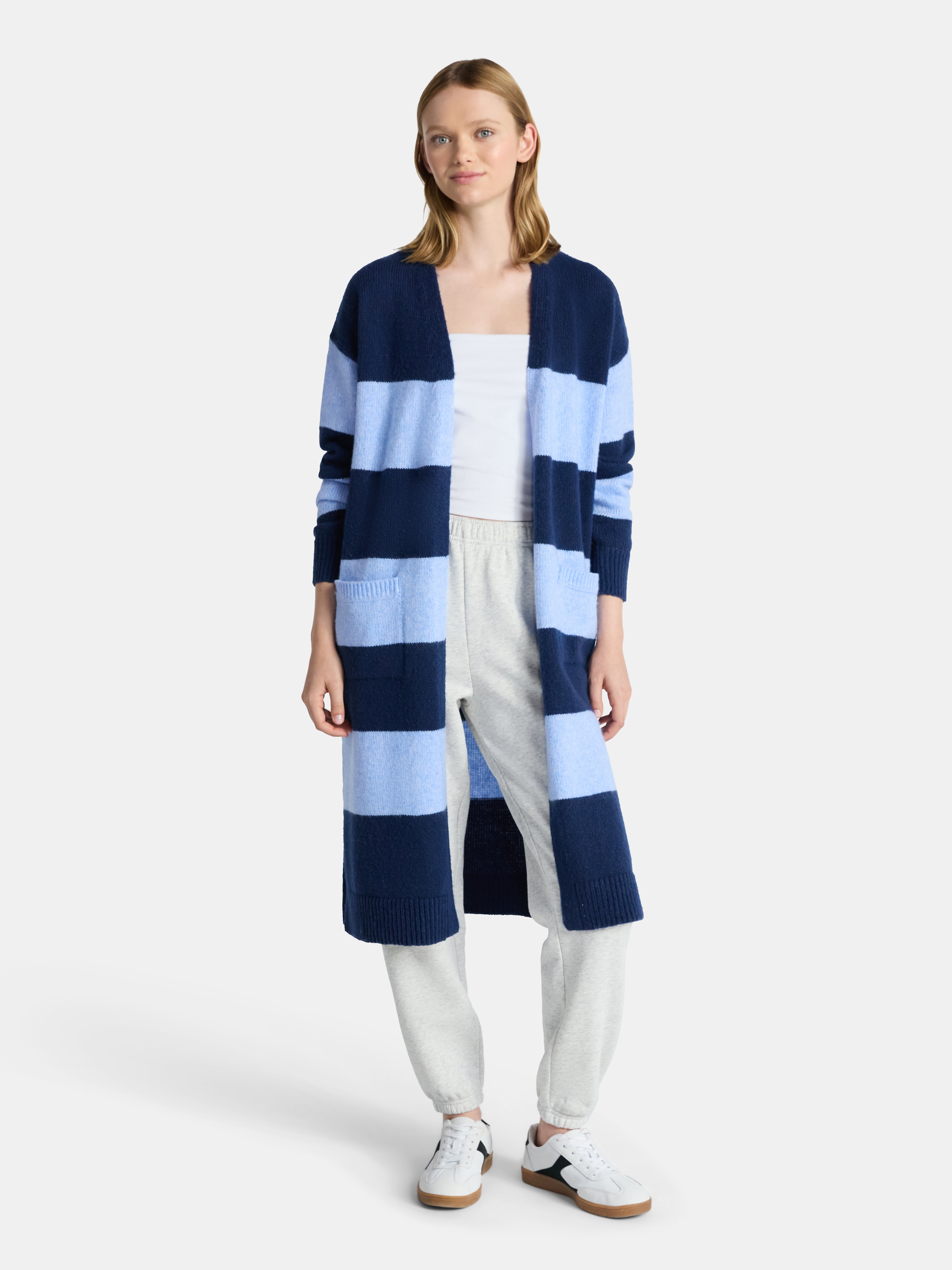 Striped Open Front Duster, Women's