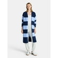 thumbnail image 1 of No Boundaries Striped Open Front Duster, Women’s, 1 of 3