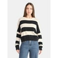 thumbnail image 1 of No Boundaries Striped Sweater, Lightweight, Women's, 1 of 5