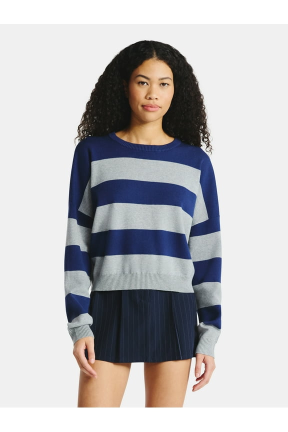 Striped Sweater, Lightweight, Women's
