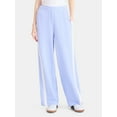 thumbnail image 1 of No Boundaries Wide Leg French Terry Pants with Side Stripes, 30'' Inseam, Women's, 1 of 5