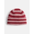 thumbnail image 1 of No Boundaries Women's Ribbed Knit Striped Beanie, 1 of 4