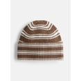 thumbnail image 1 of No Boundaries Women's Ribbed Knit Striped Beanie, 1 of 4