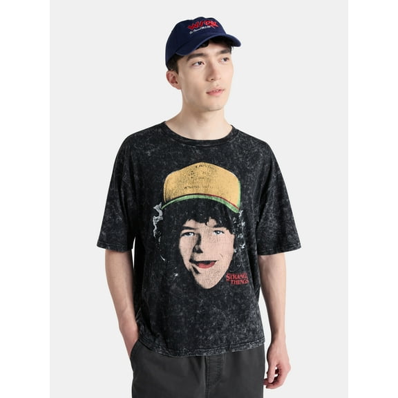 Netflix Stranger Things Dustin the Wind Oversized Graphic T-Shirt from No Boundaries, Men's & Big Men's