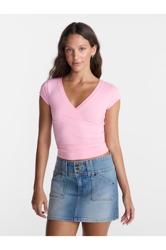Surplice Top with Cap Sleeves, Women’s XXS-XXL