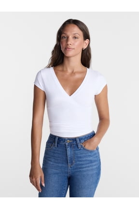Surplice Top with Cap Sleeves, Women’s XXS-XXL