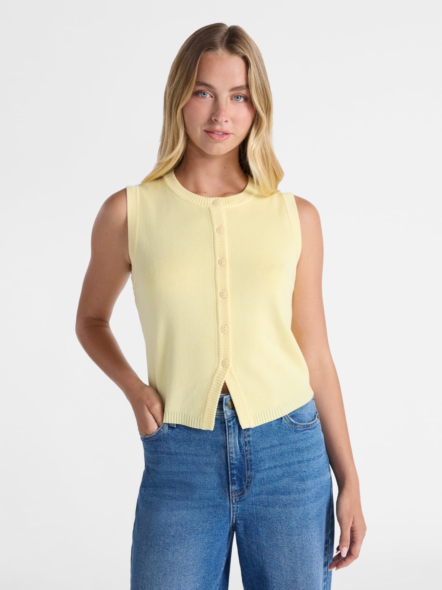 トップス NOBRAND knit vest No Boundaries Sweater Vest, Midweight, Women's - Walmart.com