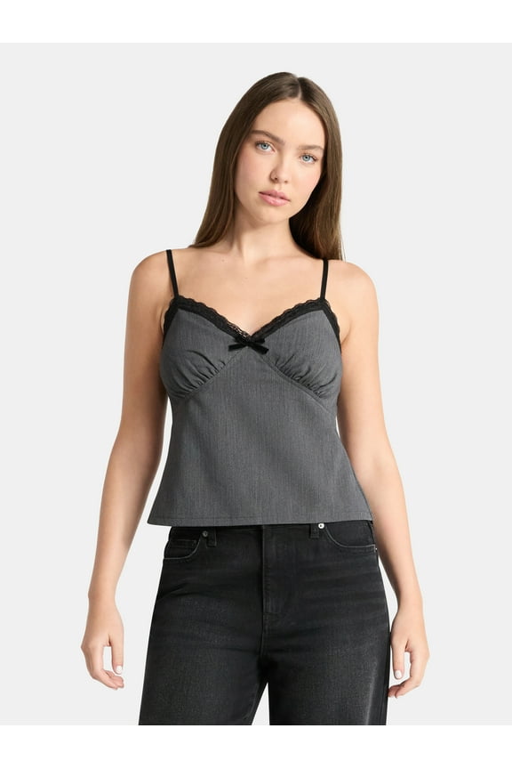 Sweetheart Tank Top with Lace Trim, Women's